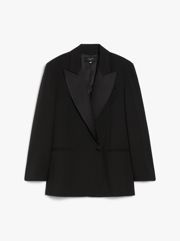 Oversized blazer in stretch wool-blend canvas - BLACK - Weekend Max Mara - 2