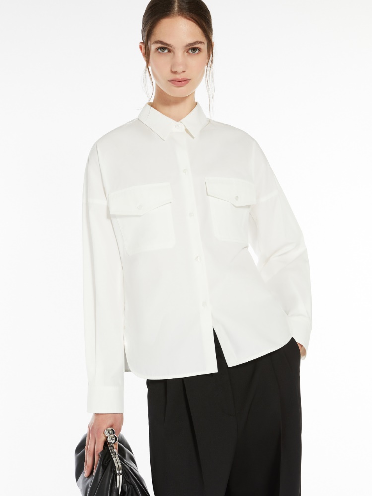 Cotton poplin shirt - WHITE - Weekend Max Mara