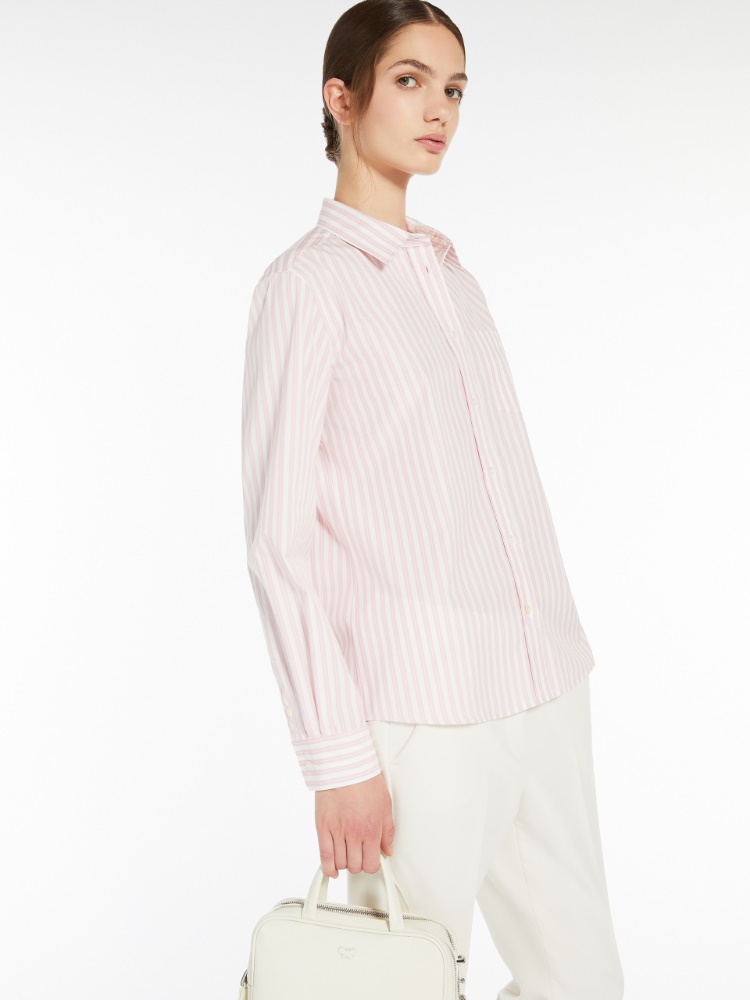 Striped cotton-poplin shirt - PINK - Weekend Max Mara