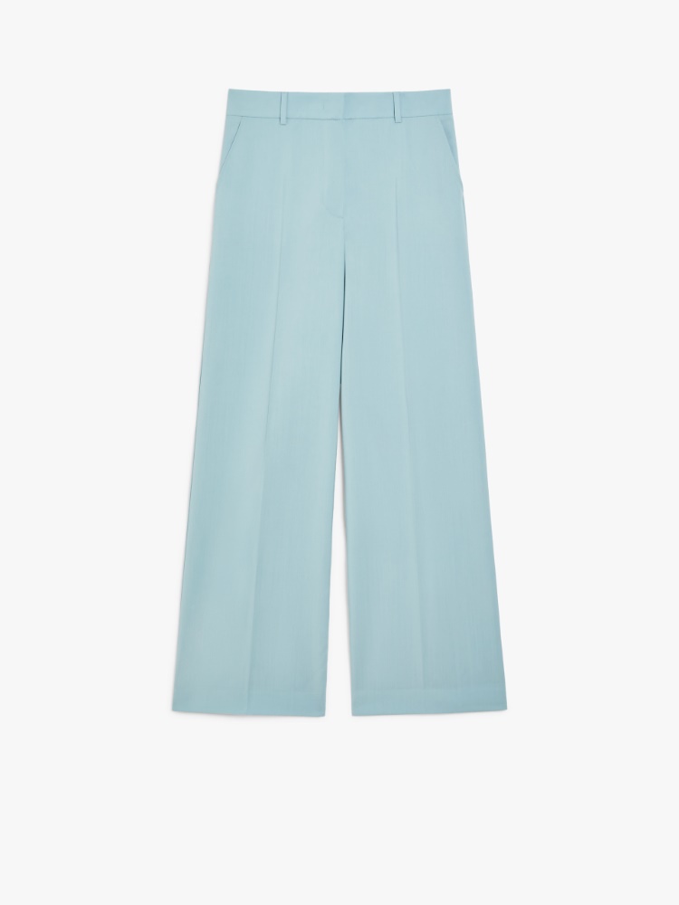 Wool canvas palazzo trousers - PASTEL GREEN - Weekend Max Mara