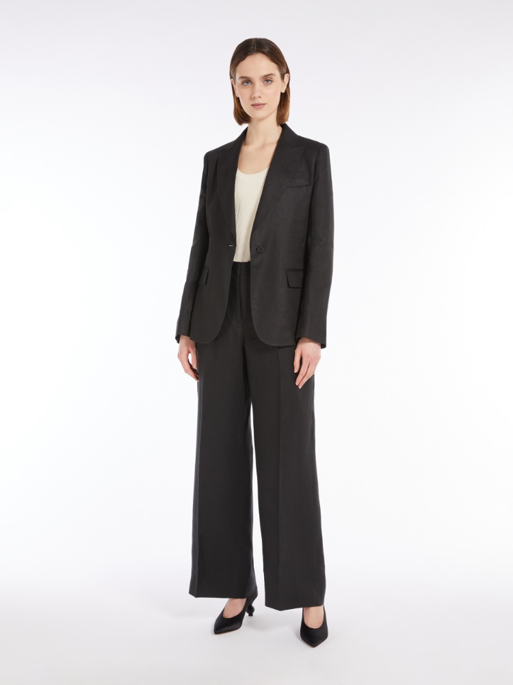 Pantalone in canvas di lino - NERO - Weekend Max Mara