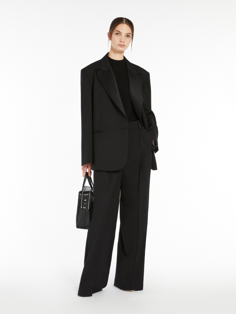 Wool-blend tailored trousers - BLACK - Weekend Max Mara