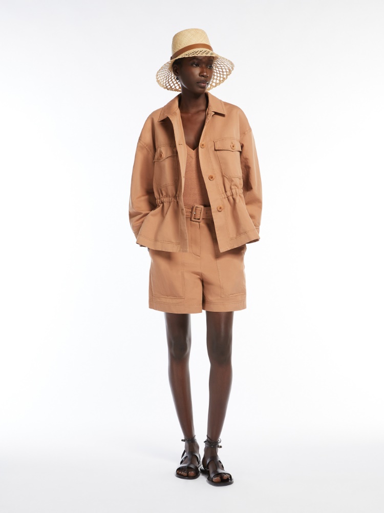 Cotton and linen Bermuda shorts - DESERT - Weekend Max Mara