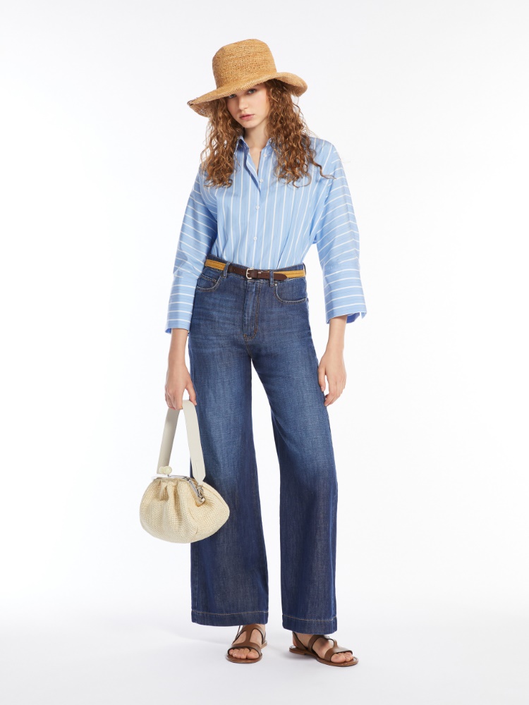 Linen and cotton denim jeans - NAVY - Weekend Max Mara