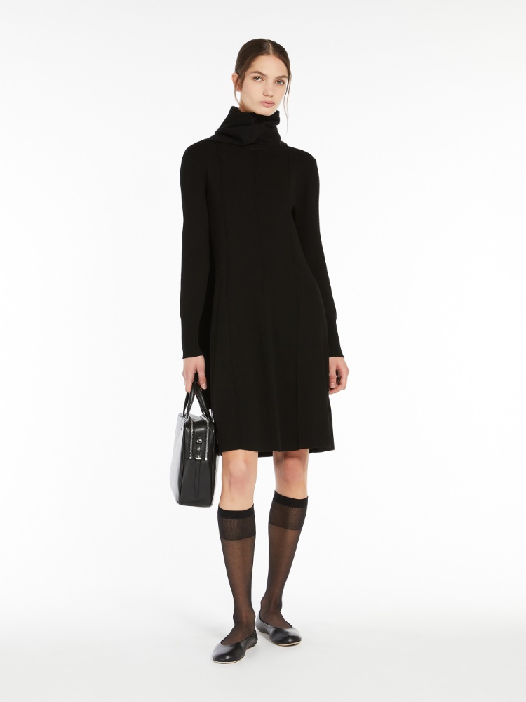 Stretch viscose knit dress - BLACK - Weekend Max Mara