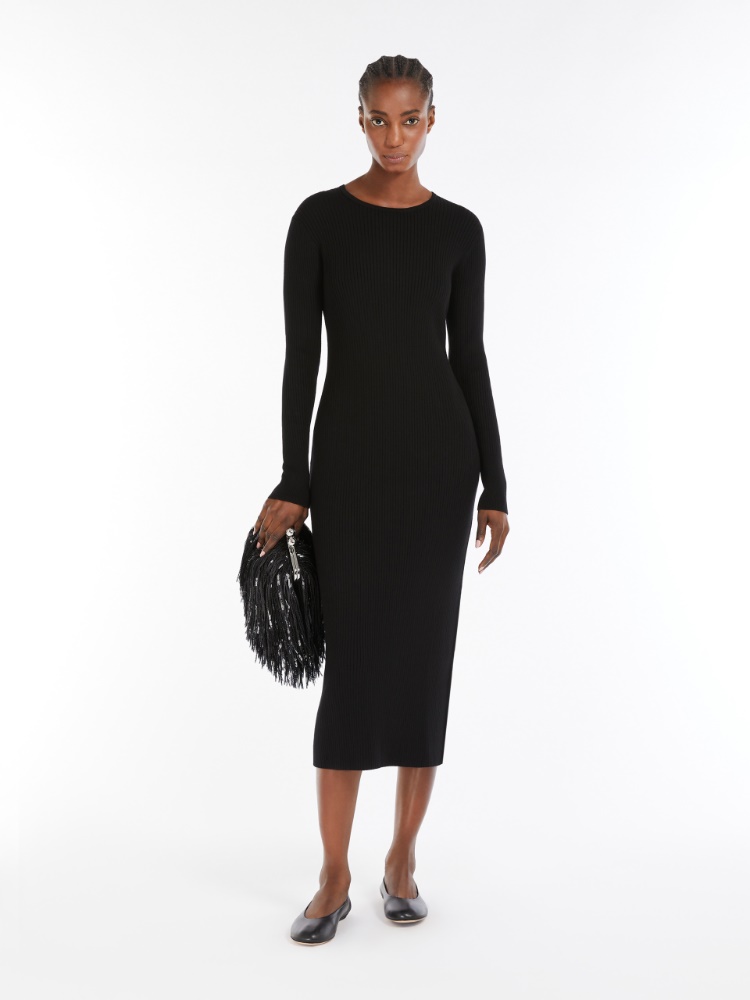 Viscose knit sheath dress - BLACK - Weekend Max Mara