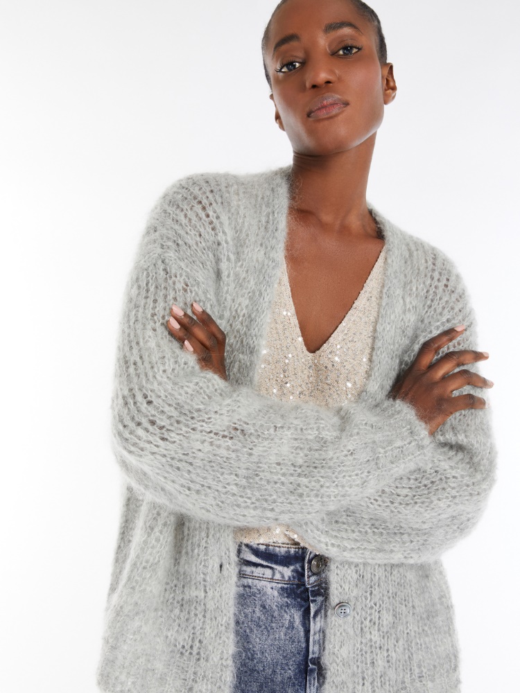 Cardigan in filato di mohair - GRIGIO CHIARO - Weekend Max Mara