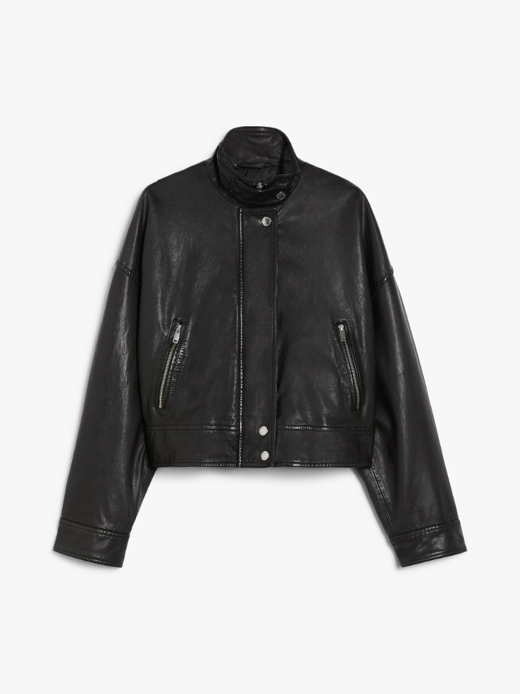 Washed nappa-leather bomber jacket -  - Weekend Max Mara - 2