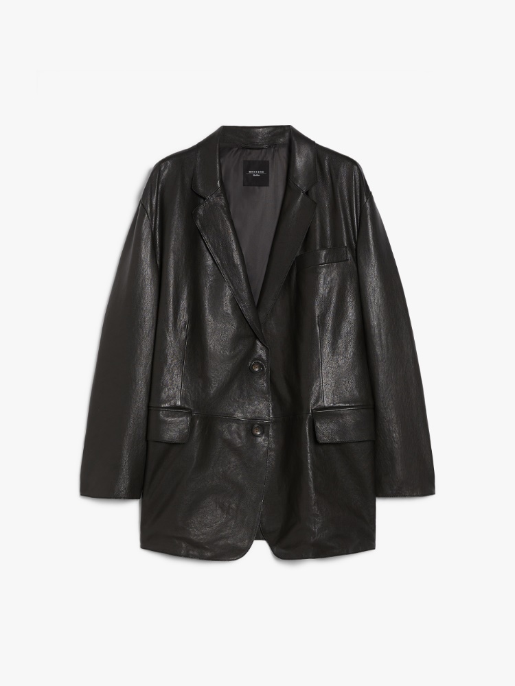 Single-breasted nappa-leather blazer - BLACK - Weekend Max Mara - 2