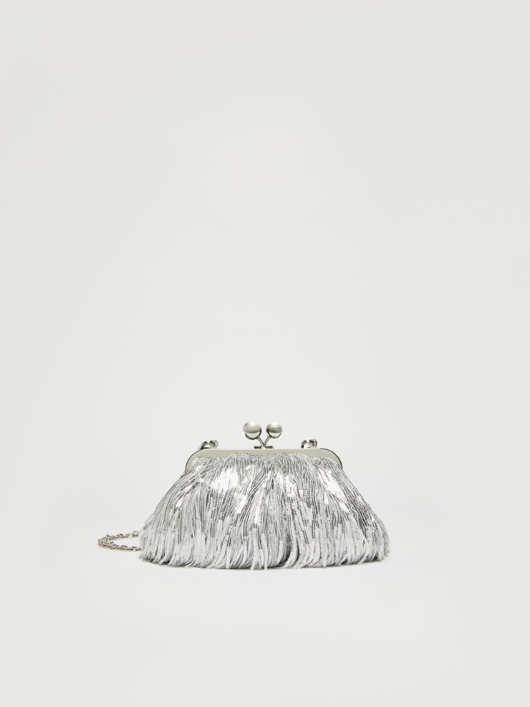 Small Pasticcino Bag with fringes and sequins - SILVER - Weekend Max Mara