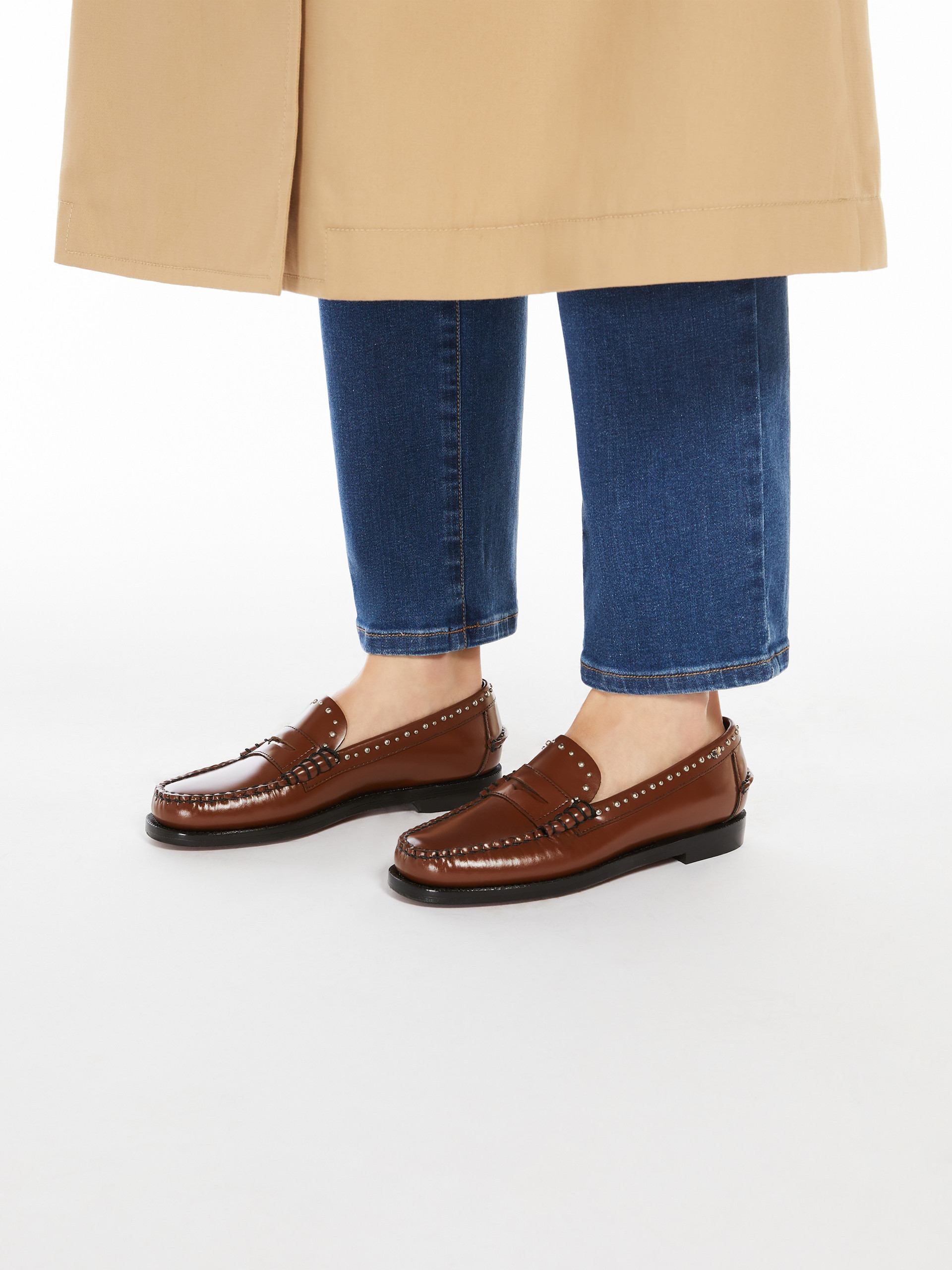 Leather moccasins with tassels - TOBACCO - Weekend Max Mara - 8