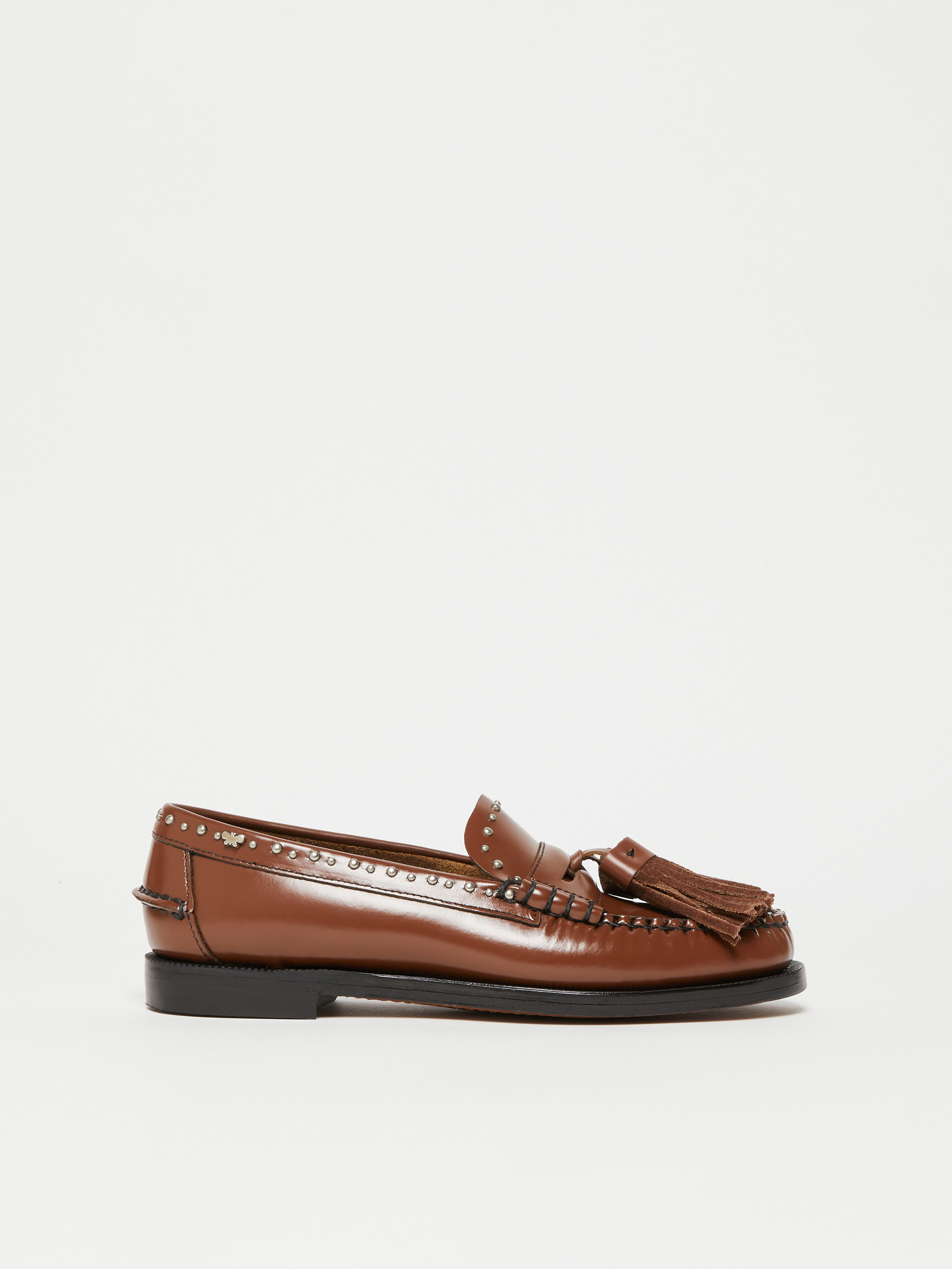 Leather moccasins with tassels, tobacco | Weekend Max Mara