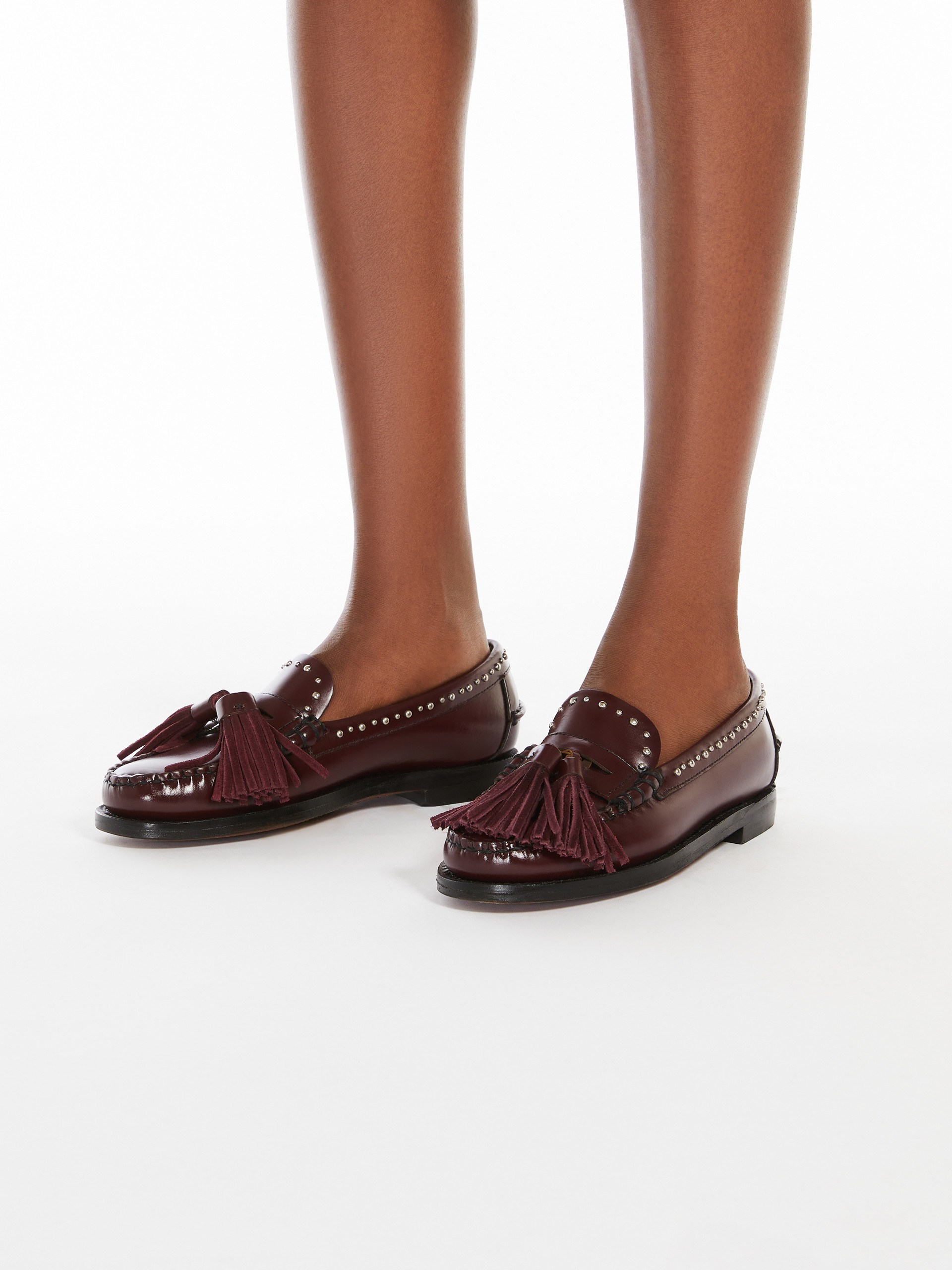 Leather moccasins with tassels - BORDEAUX - Weekend Max Mara - 7