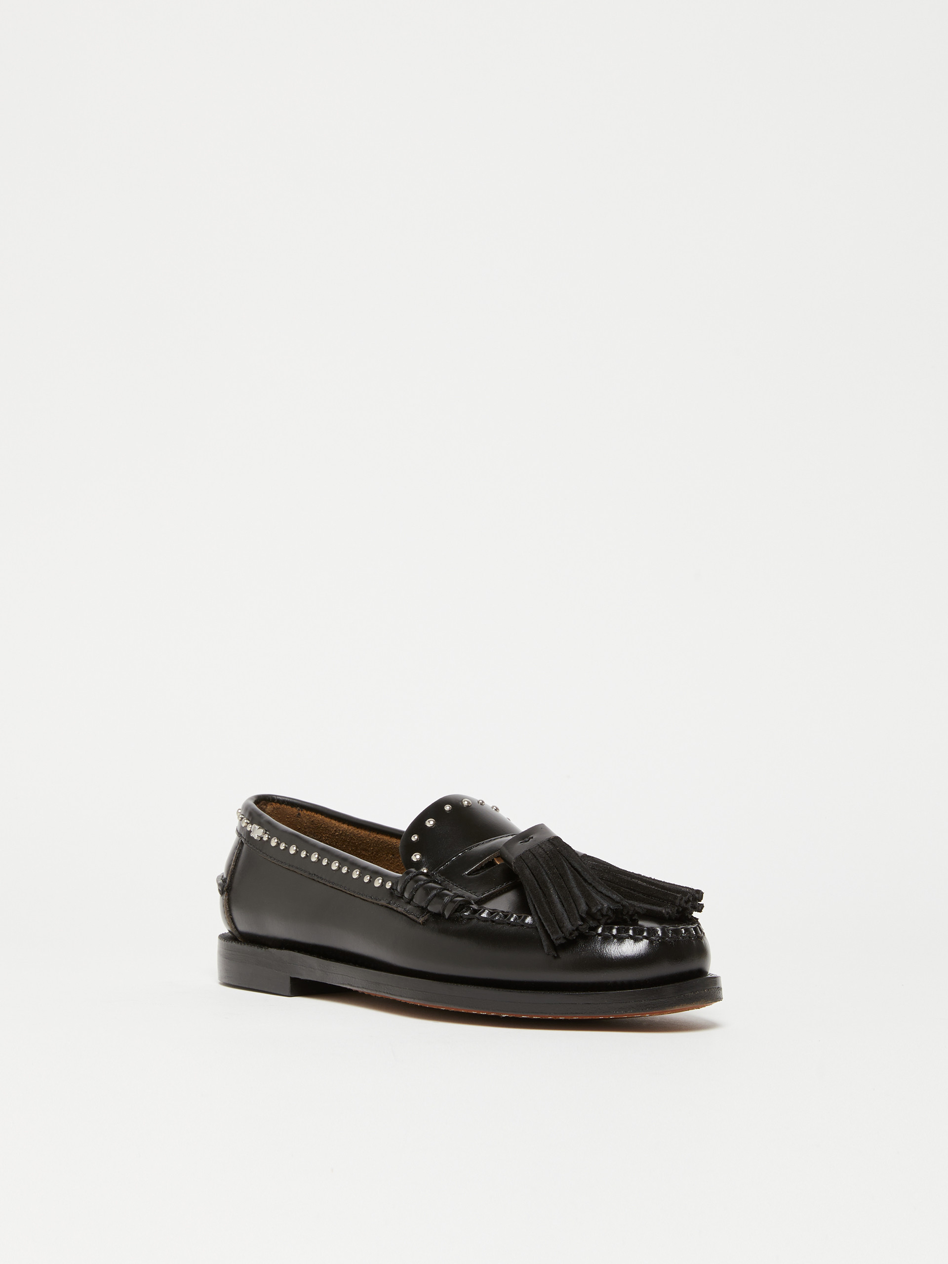 Leather moccasins with tassels - BLACK - Weekend Max Mara - 2