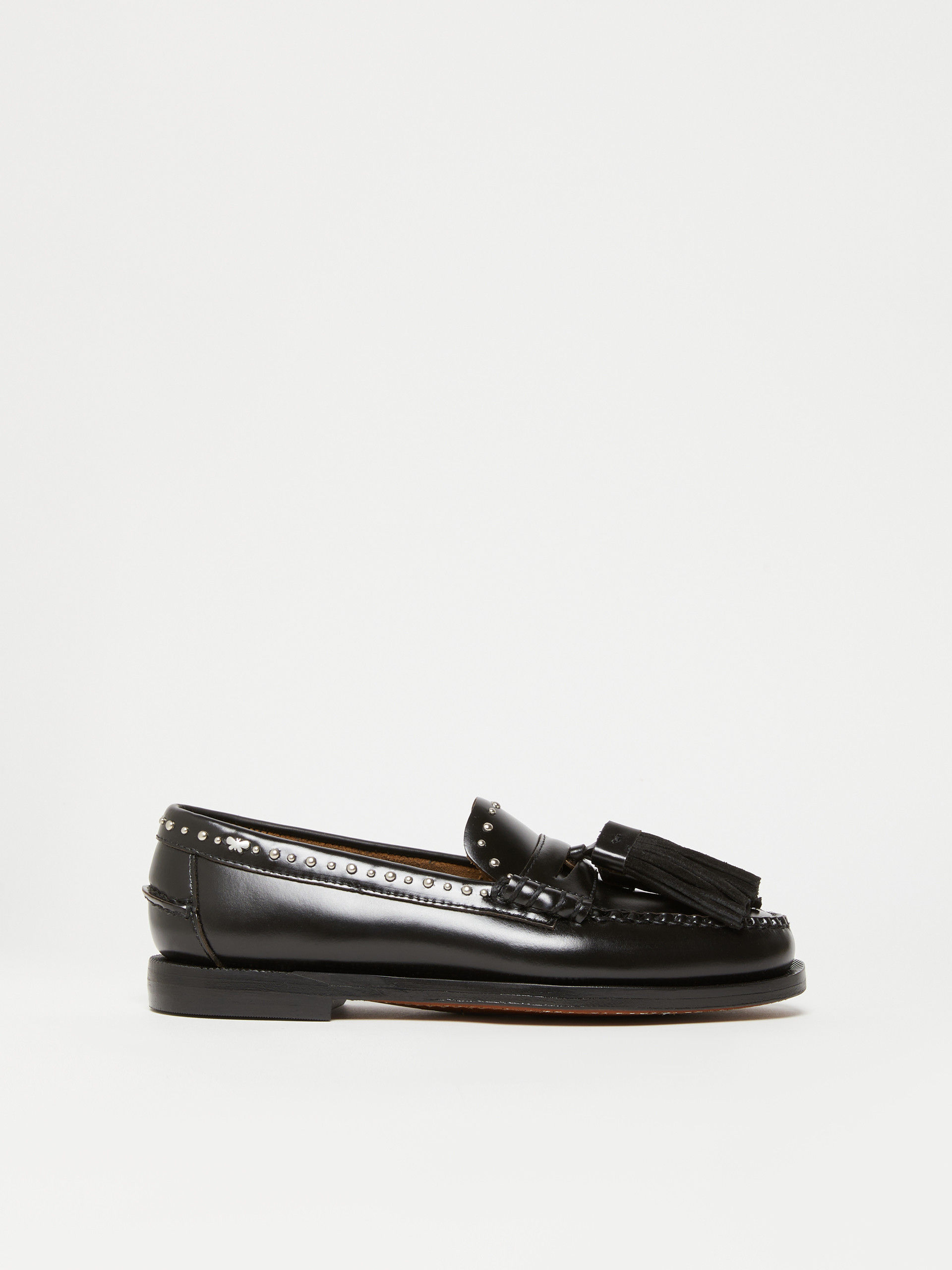 Leather moccasins with tassels - BLACK - Weekend Max Mara