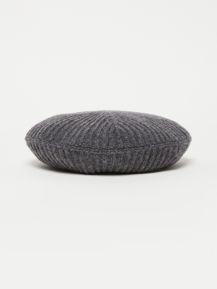 Rib-knit wool beret - DARK GREY - Weekend Max Mara