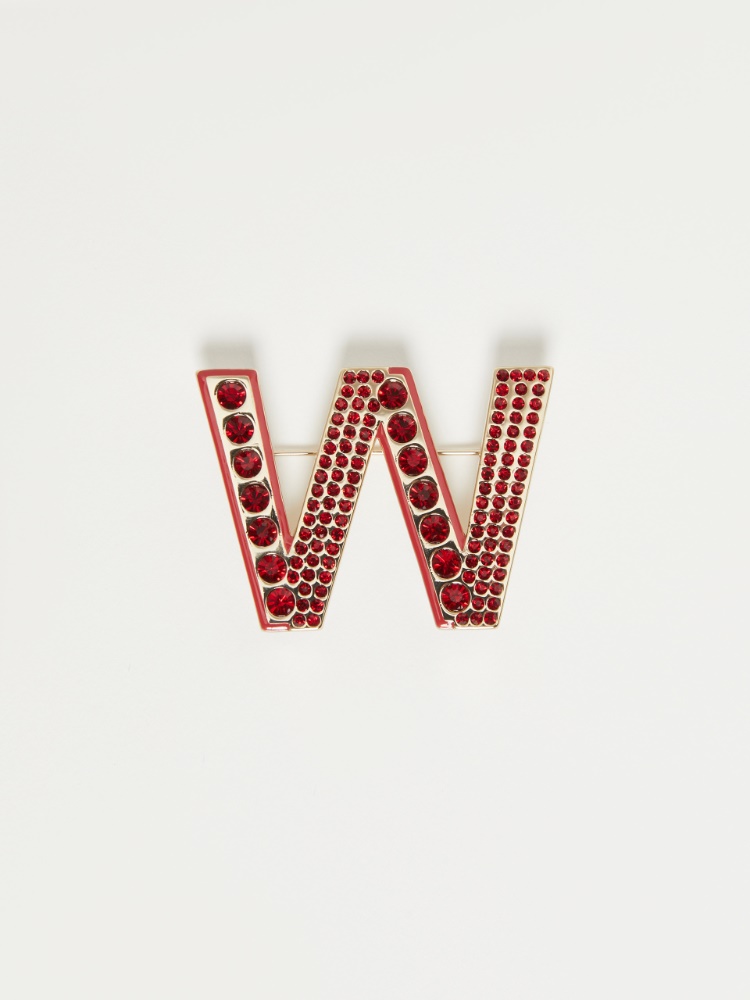 Metal brooch with rhinestones - DARK RED - Weekend Max Mara