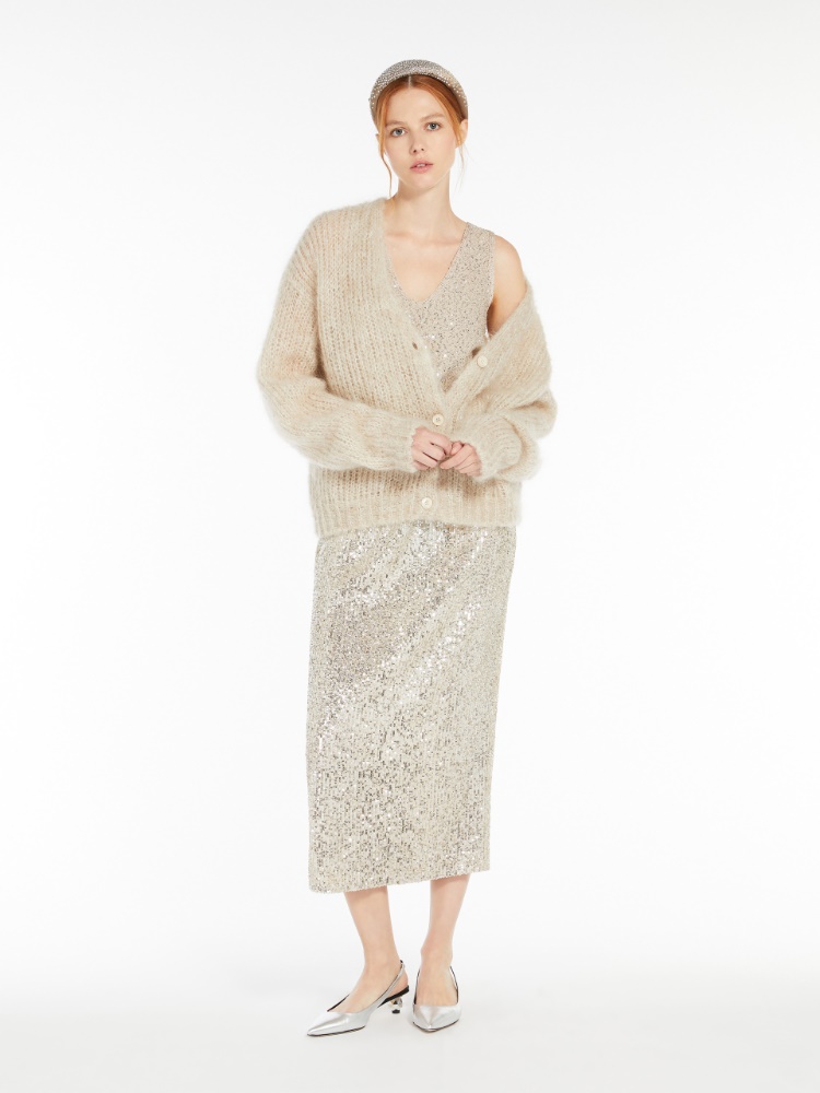 Embroidered tulle skirt - SILVER - Weekend Max Mara