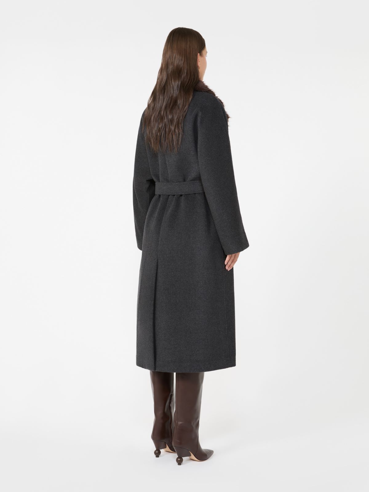 Wool wrap coat - DARK GREY - Weekend - 3