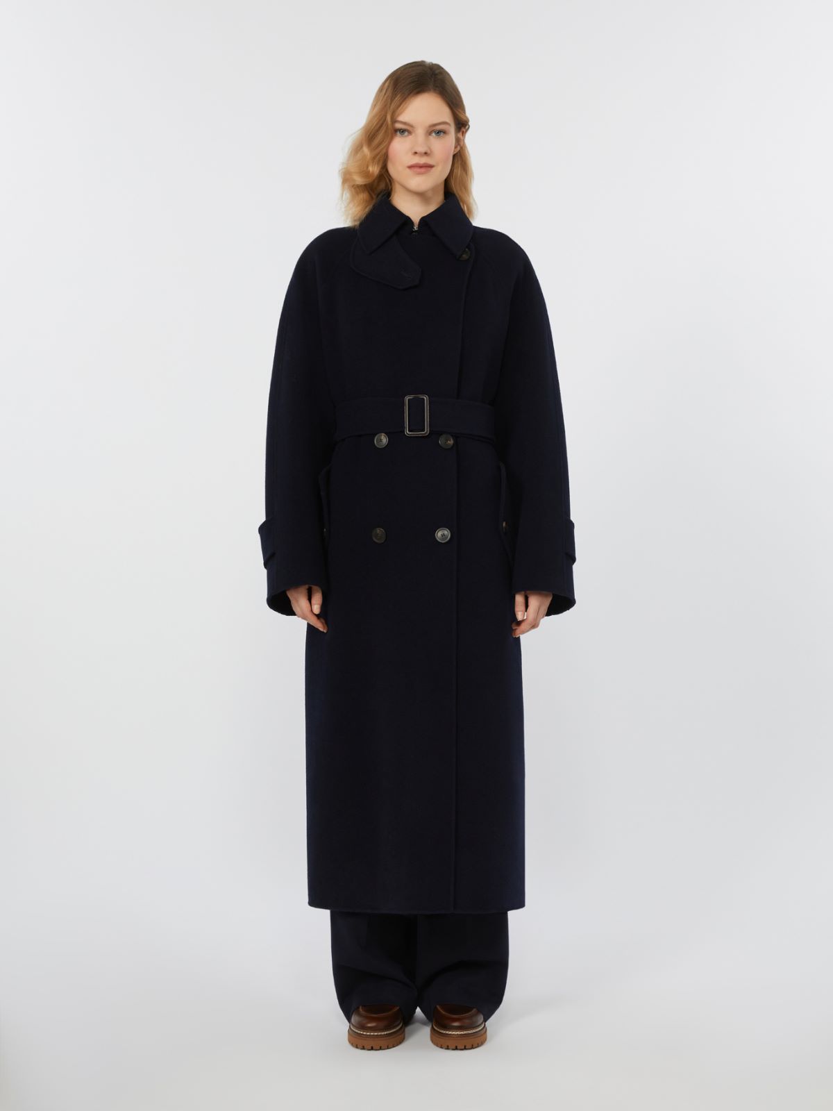 Double-sided wool trench coat - NAVY - Weekend - 2