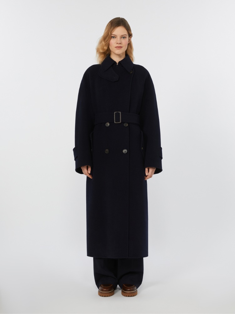 Double-sided wool trench coat - NAVY - Weekend