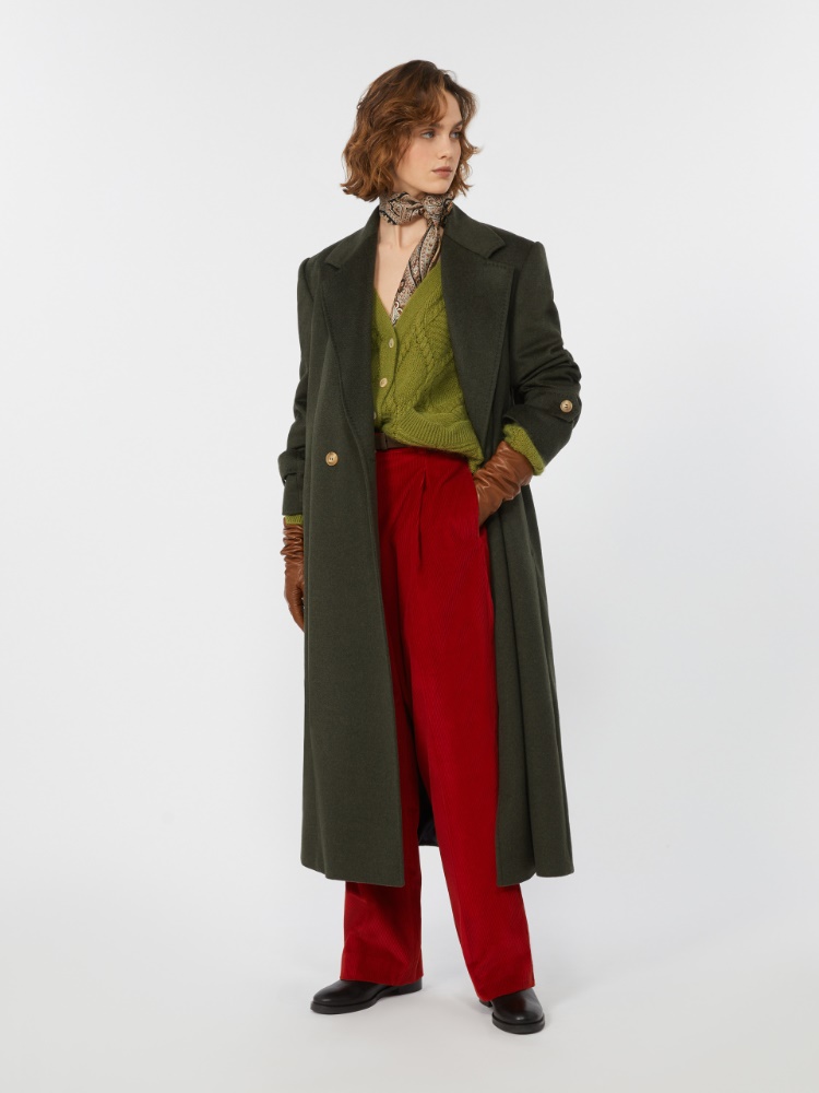 Wool broadcloth coat - DARK GREEN - Weekend