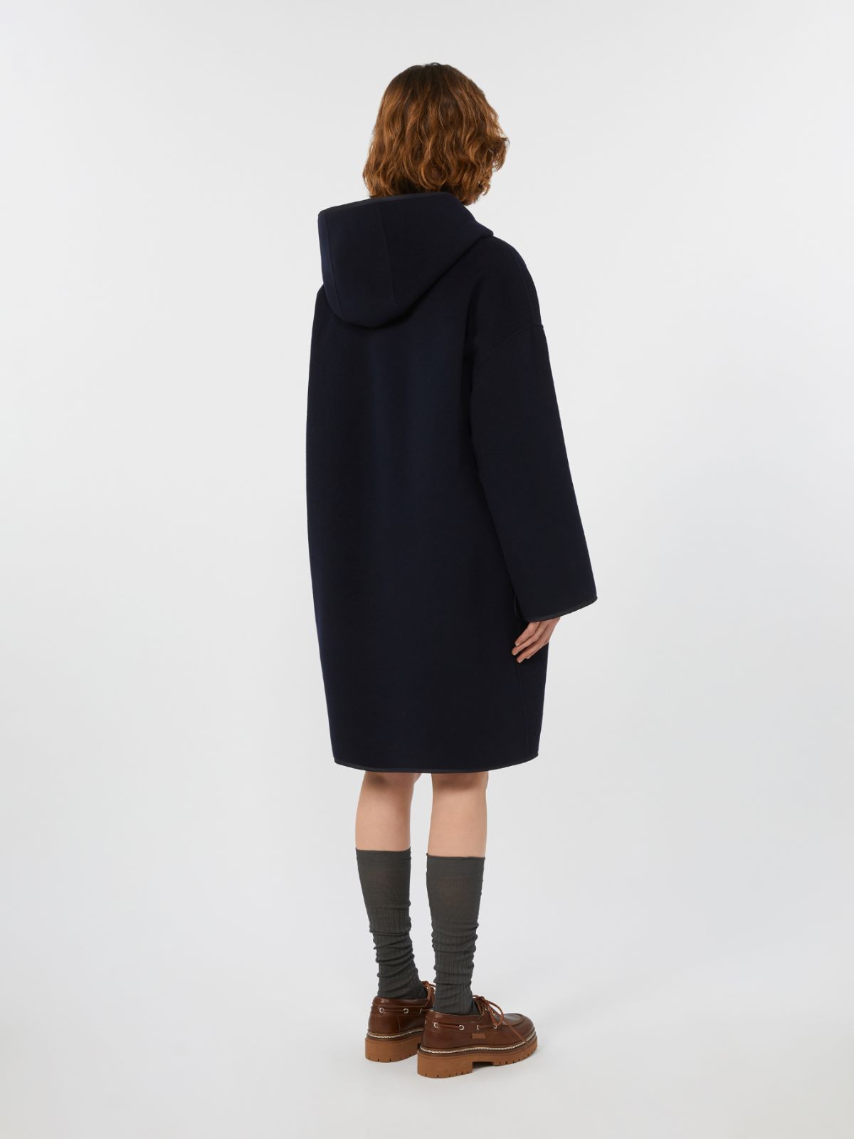 Coat in double-faced wool broadcloth - NAVY - Weekend - 3
