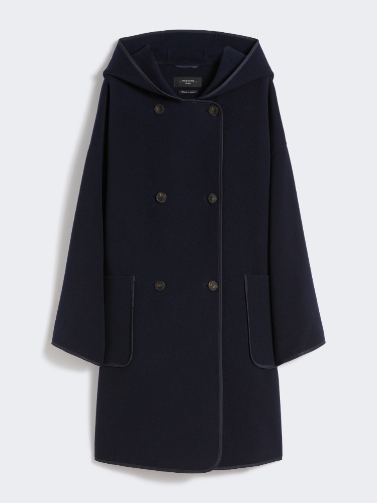Coat in double-faced wool broadcloth - NAVY - Weekend - 2