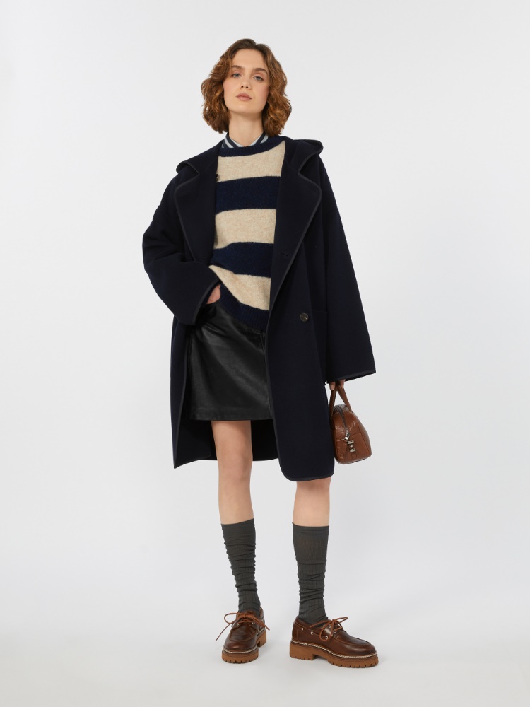 Coat in double-faced wool broadcloth - NAVY - Weekend