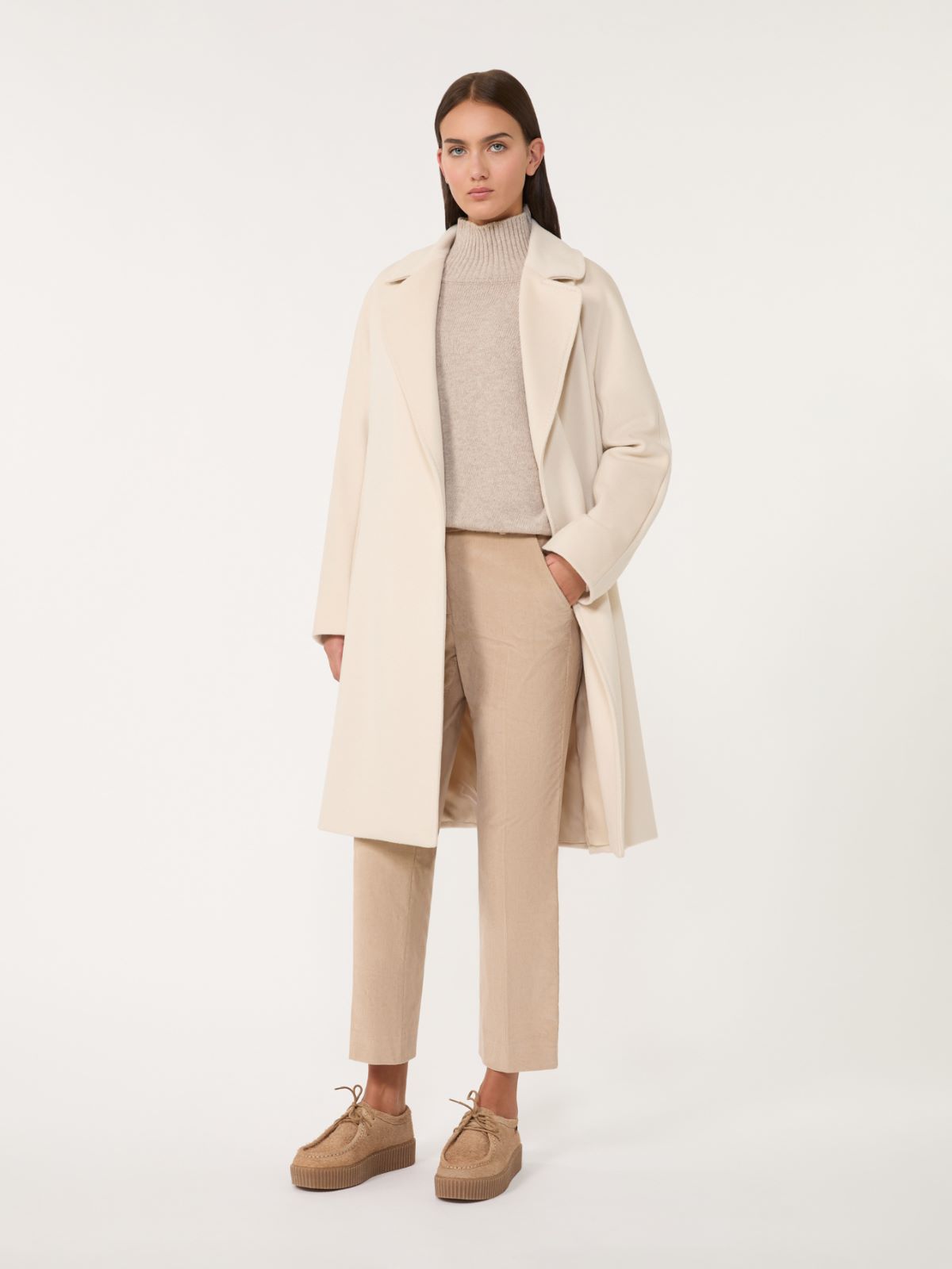 Wool wrap coat - IVORY - Weekend