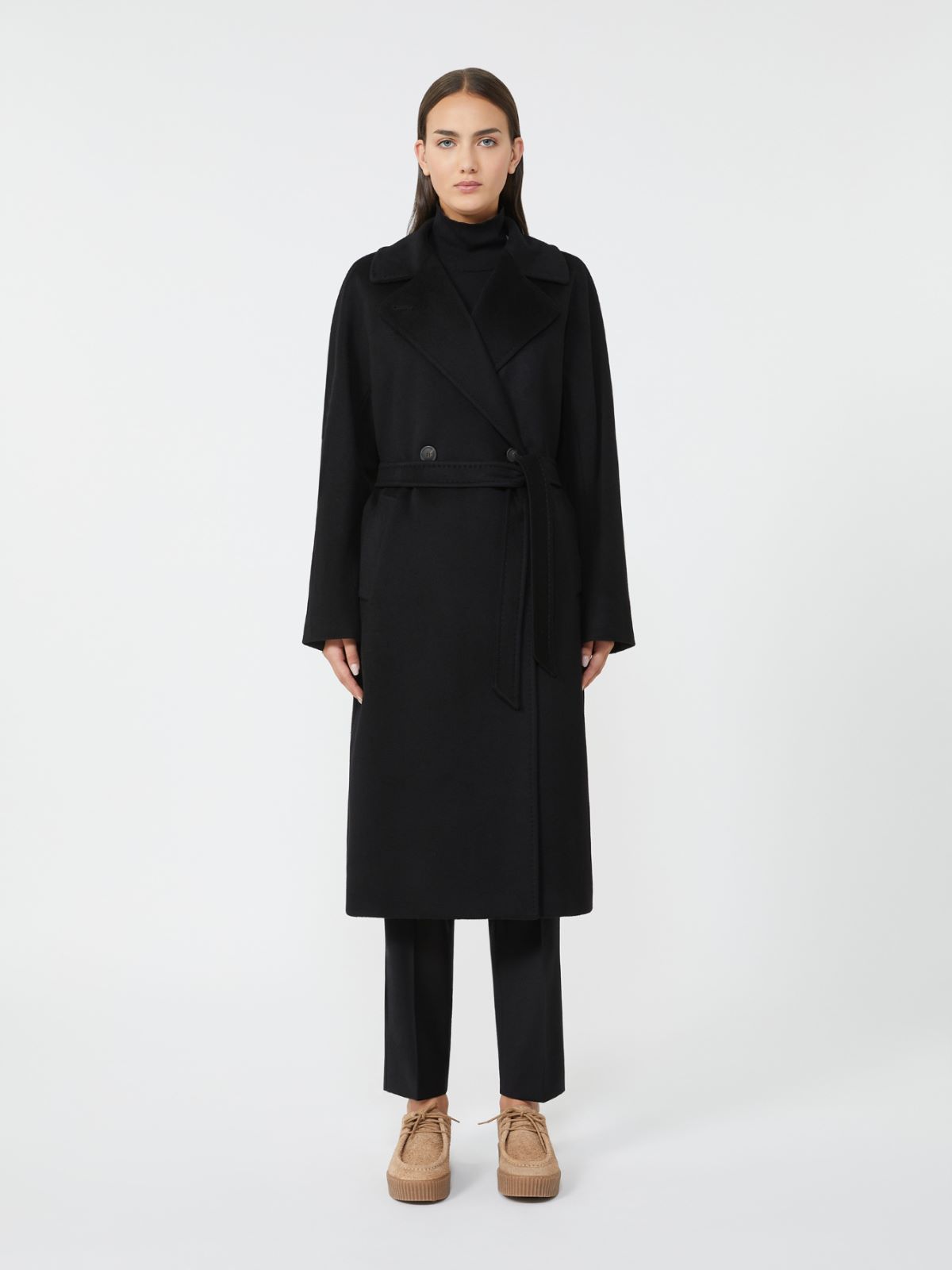 Double-breasted cashmere coat - BLACK - Weekend - 2