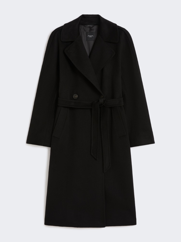 Double-breasted cashmere coat - BLACK - Weekend - 2