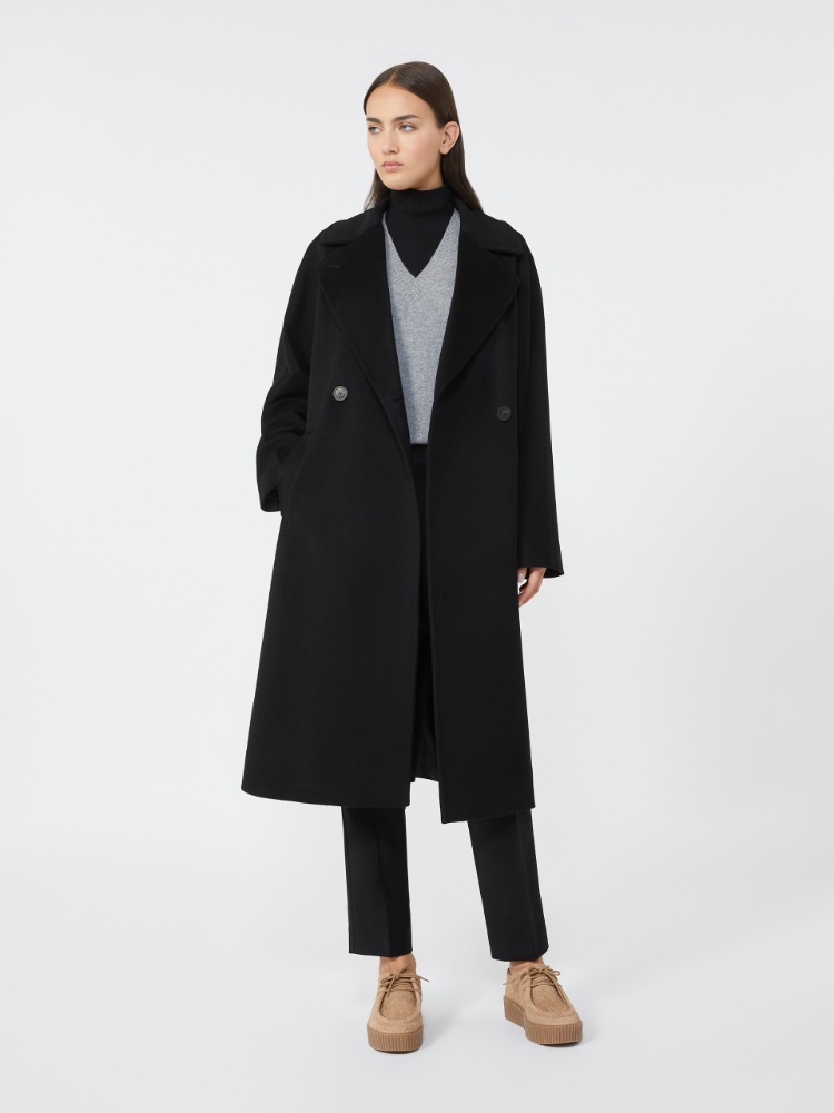 Double-breasted cashmere coat - BLACK - Weekend