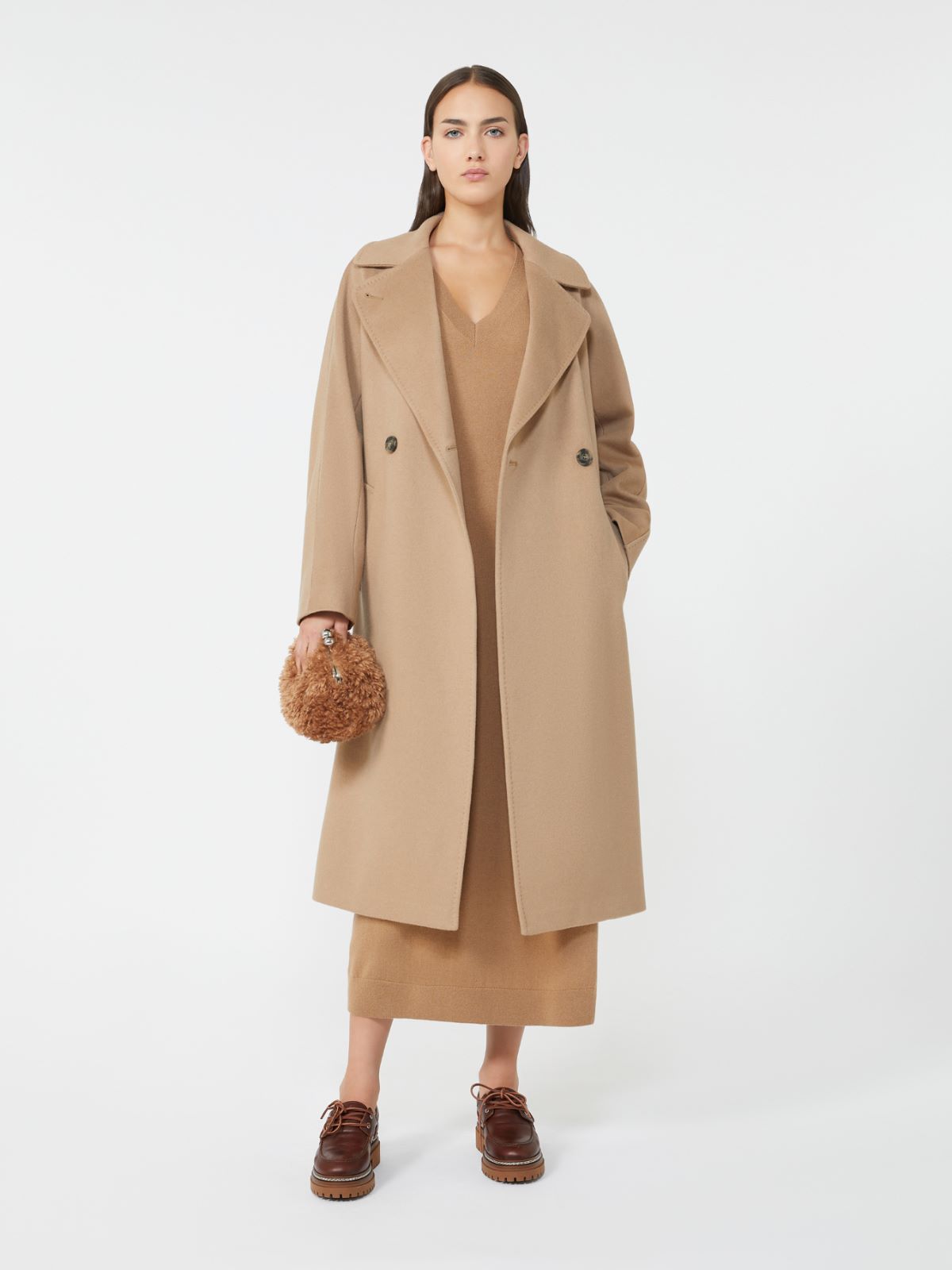 Double-breasted cashmere coat - CAMEL - Weekend