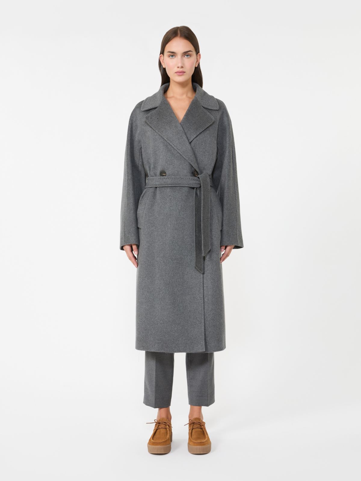 Double-breasted cashmere coat - DARK GREY - Weekend - 2