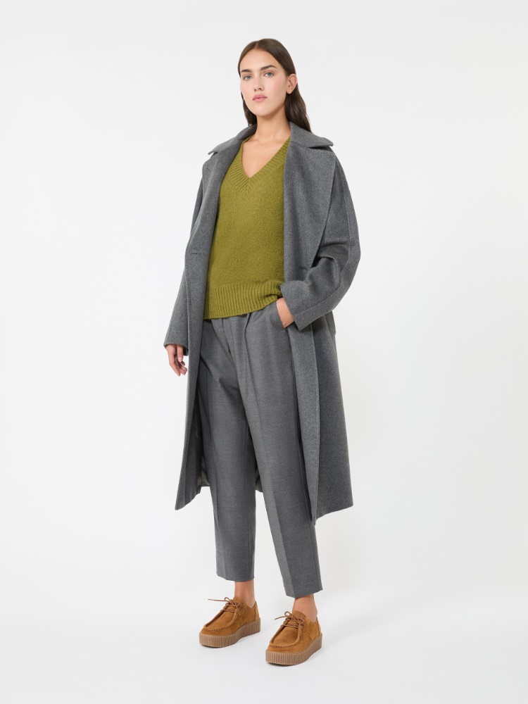 Double-breasted cashmere coat - DARK GREY - Weekend