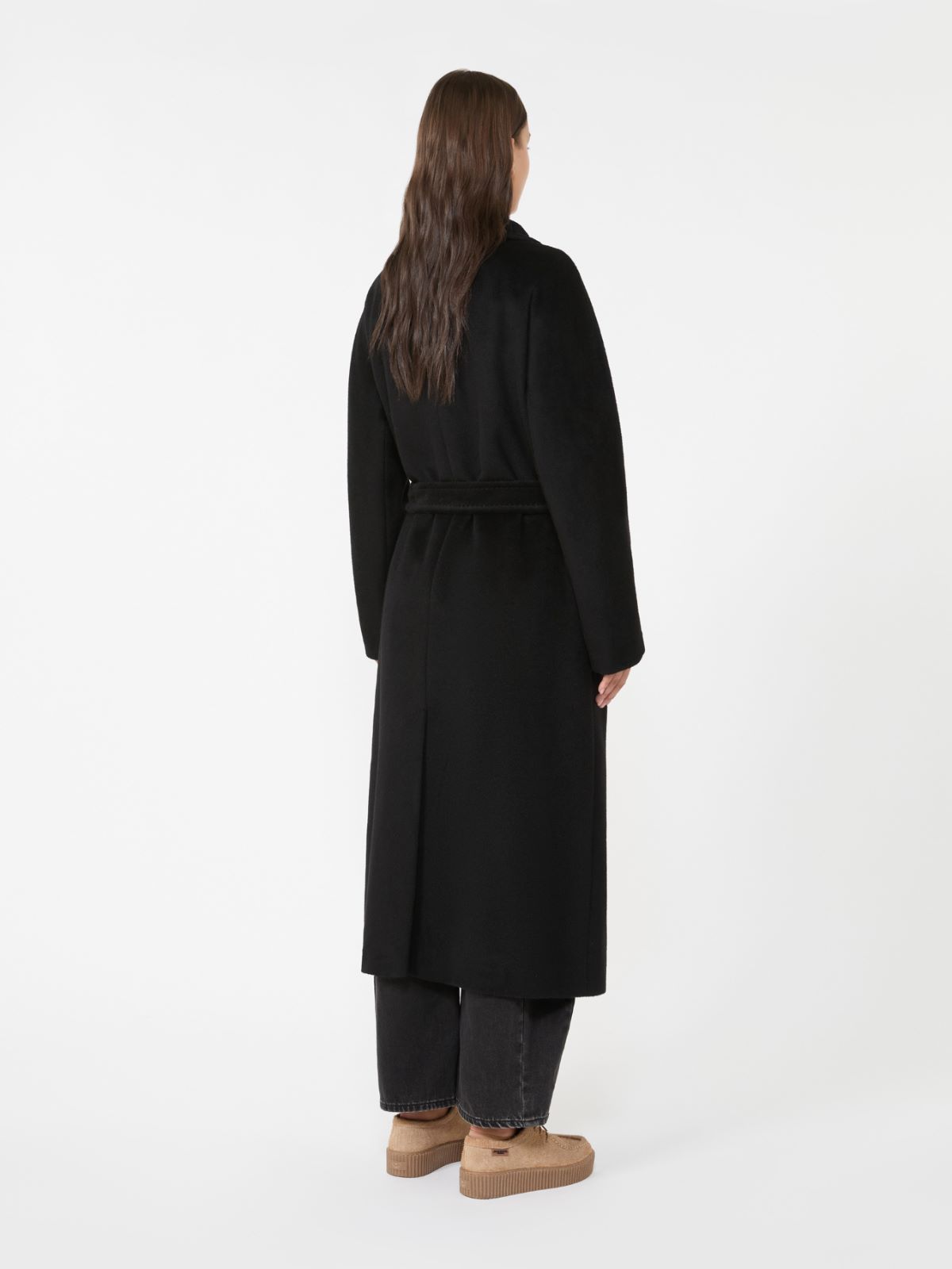 Long wool and alpaca coat - BLACK - Weekend - 3