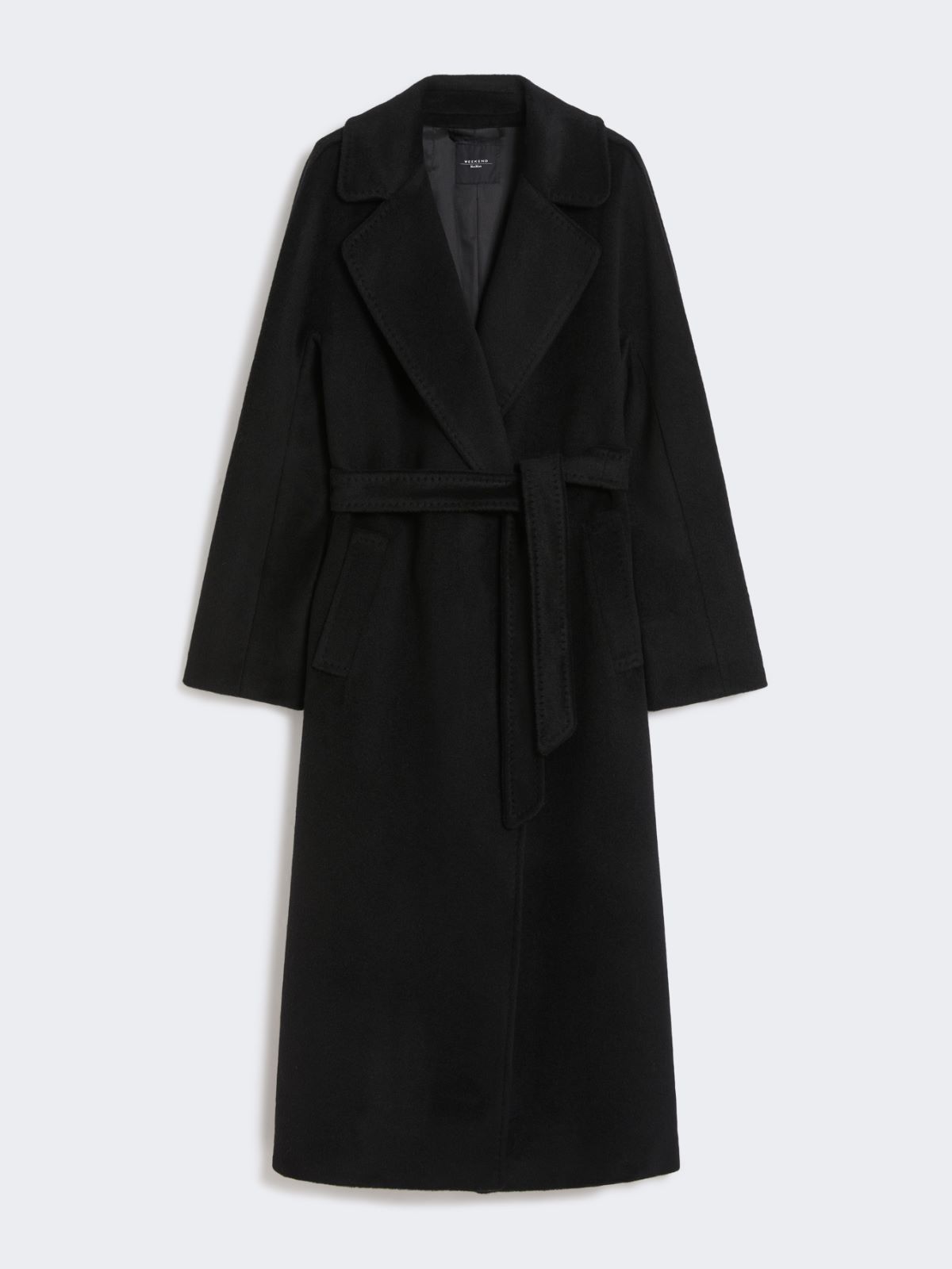 Long wool and alpaca coat - BLACK - Weekend - 4