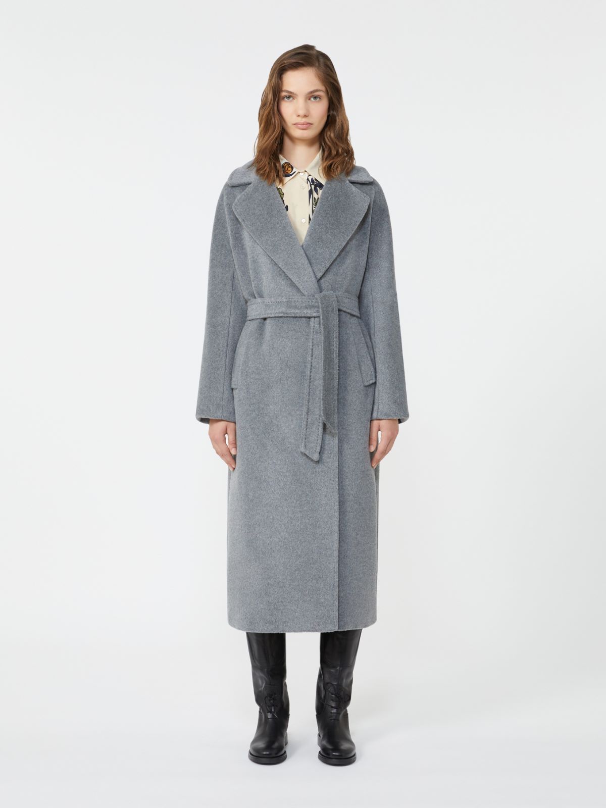 Long wool and alpaca coat - MEDIUM GREY - Weekend - 2