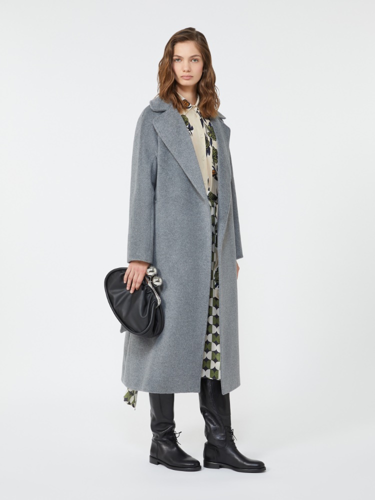 Long wool and alpaca coat - MEDIUM GREY - Weekend
