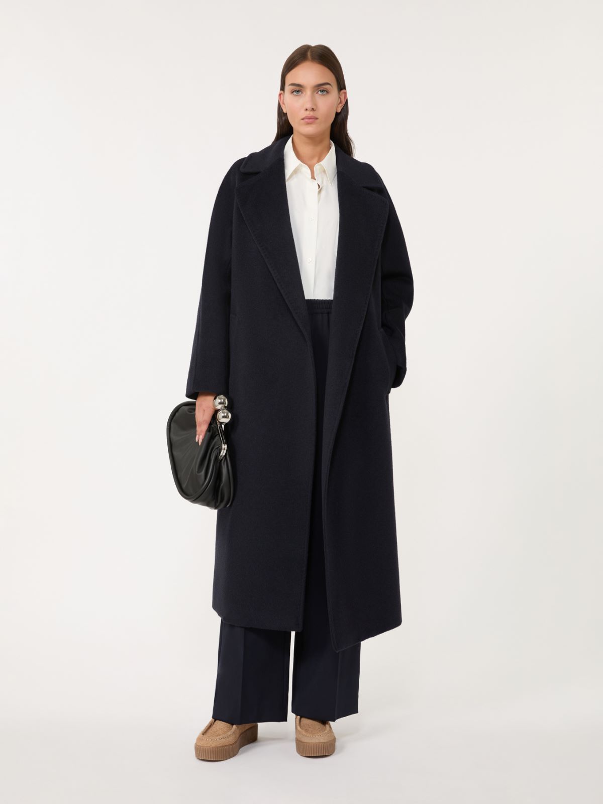 Long wool and alpaca coat - NAVY - Weekend