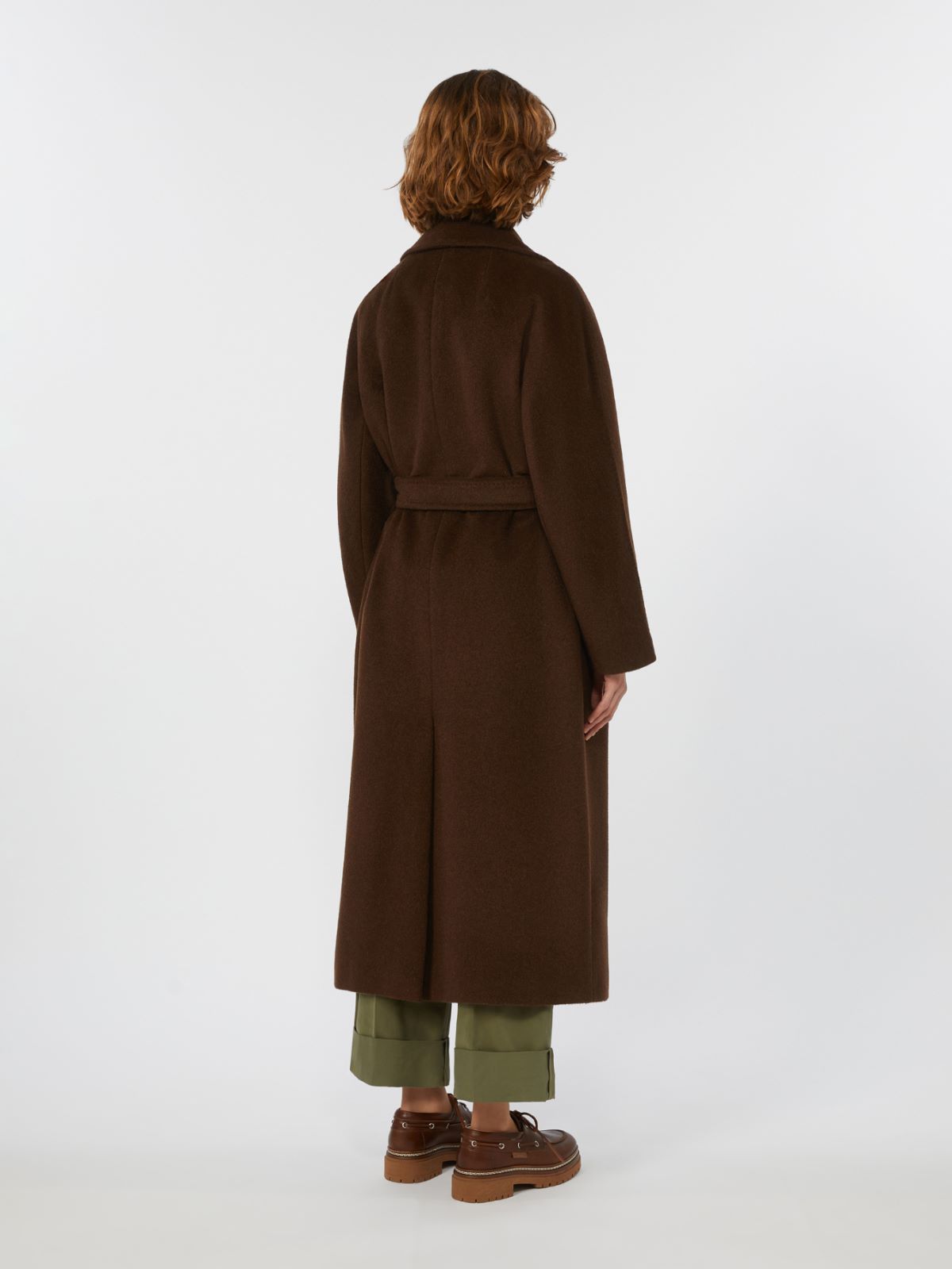 Long wool and alpaca coat - CHOCOLATE - Weekend - 3