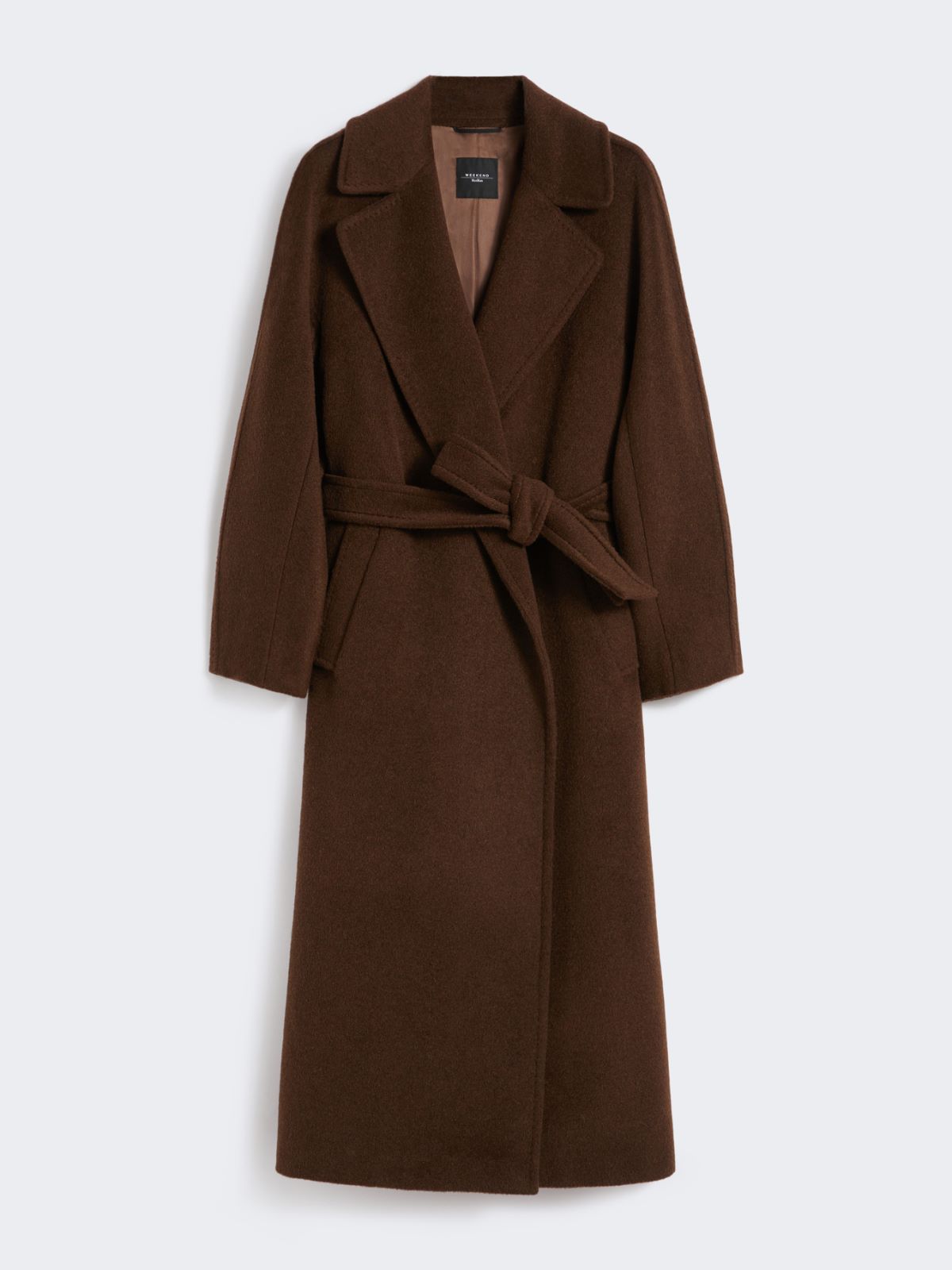 Long wool and alpaca coat - CHOCOLATE - Weekend - 5