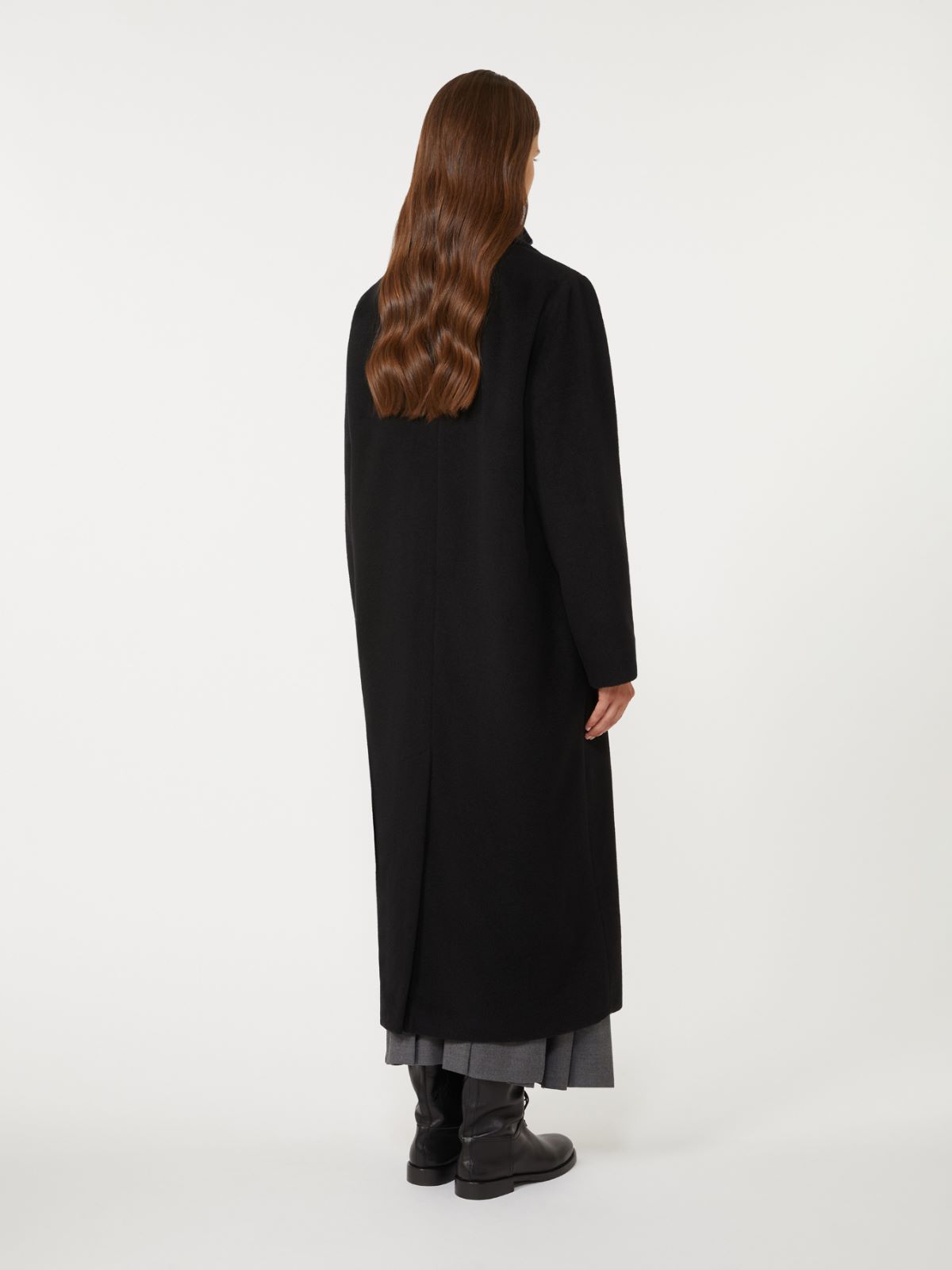 Double-breasted coat in wool and alpaca - BLACK - Weekend - 3