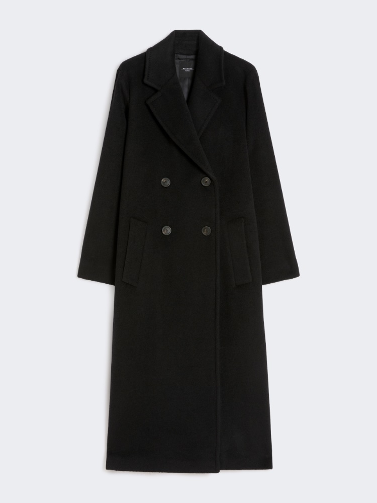 Double-breasted coat in wool and alpaca - BLACK - Weekend - 2