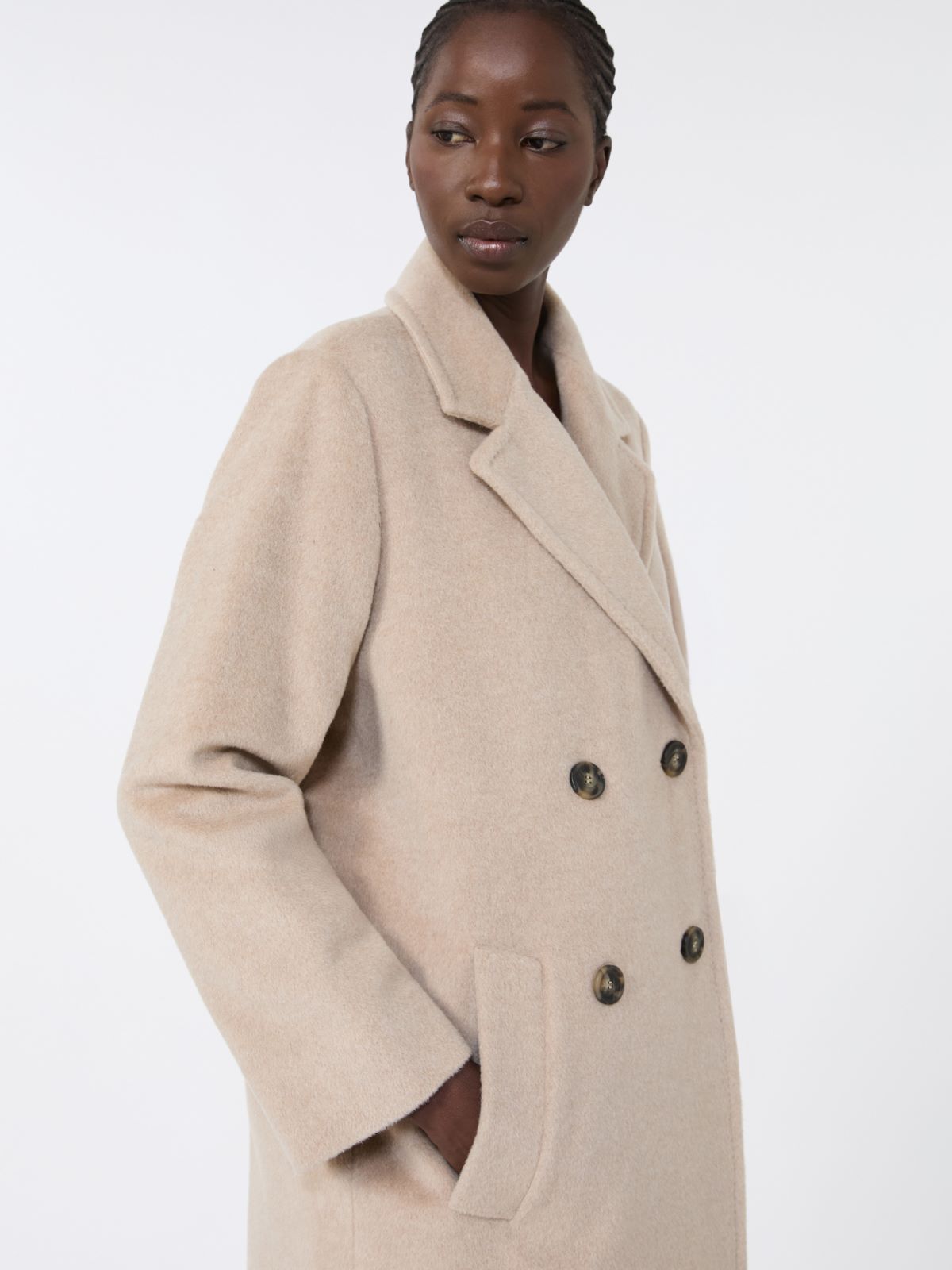 Double-breasted coat in wool and alpaca - TURTLEDOVE - Weekend - 4