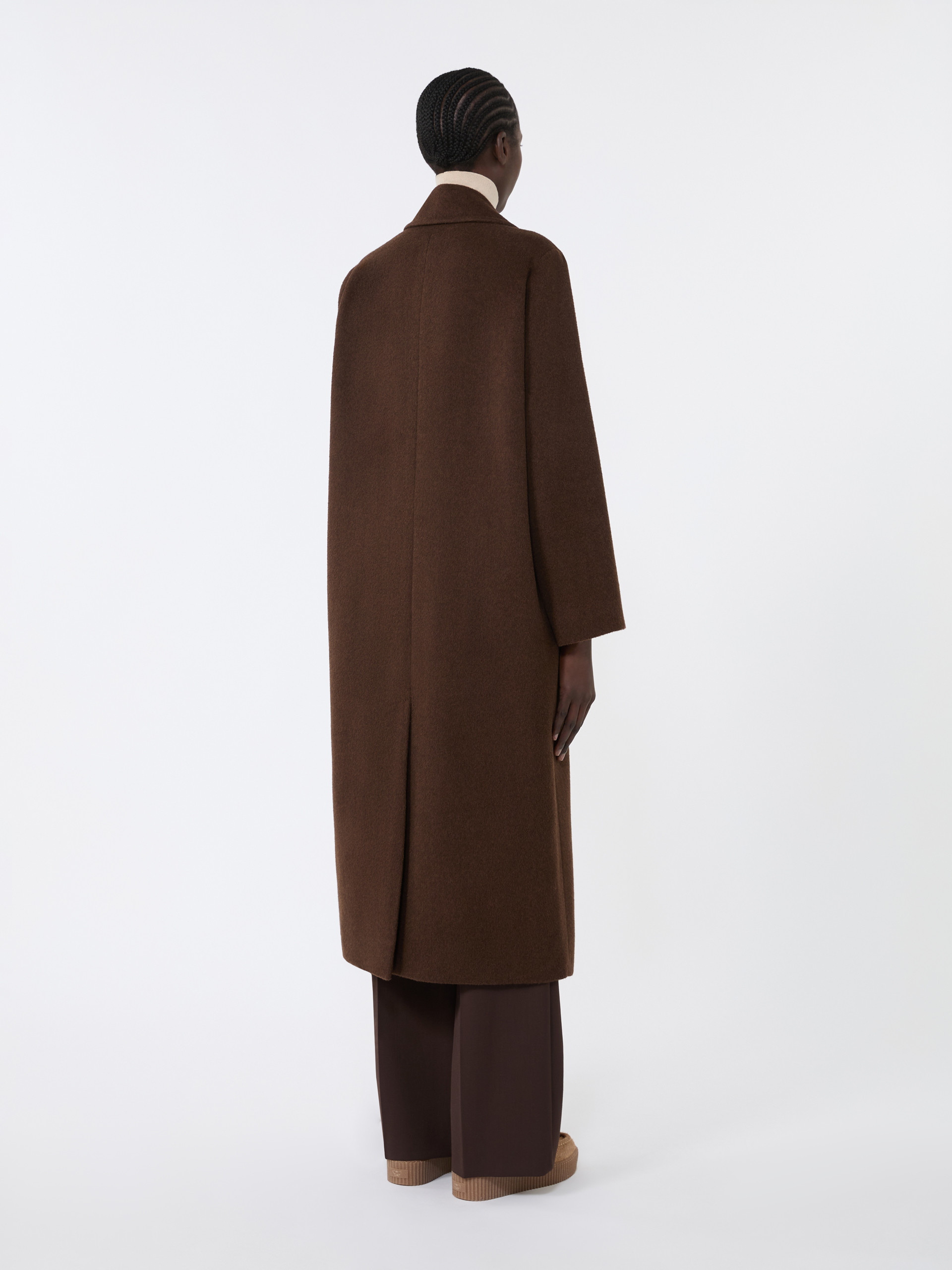 Double-breasted coat in wool and alpaca, chocolate | Weekend Max Mara