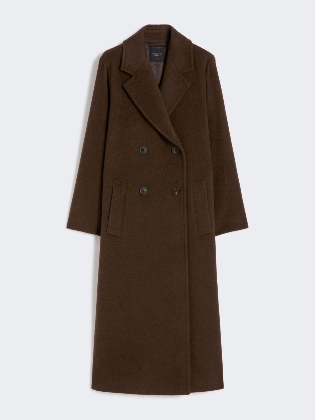 Double-breasted coat in wool and alpaca - CHOCOLATE - Weekend - 4