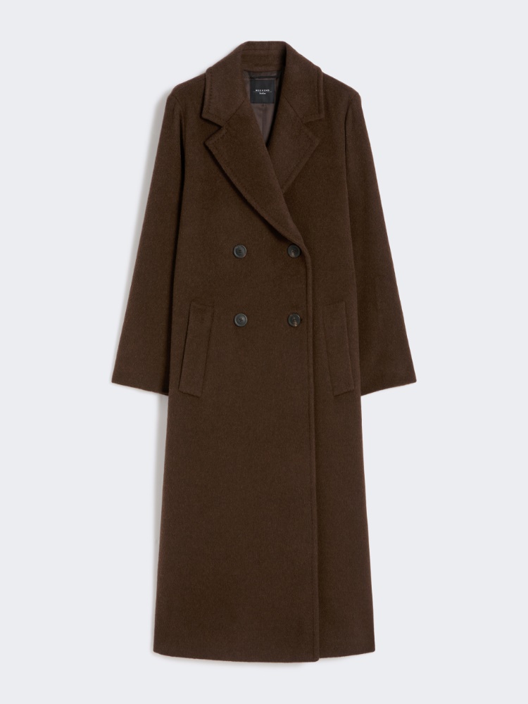 Double-breasted coat in wool and alpaca - CHOCOLATE - Weekend - 5