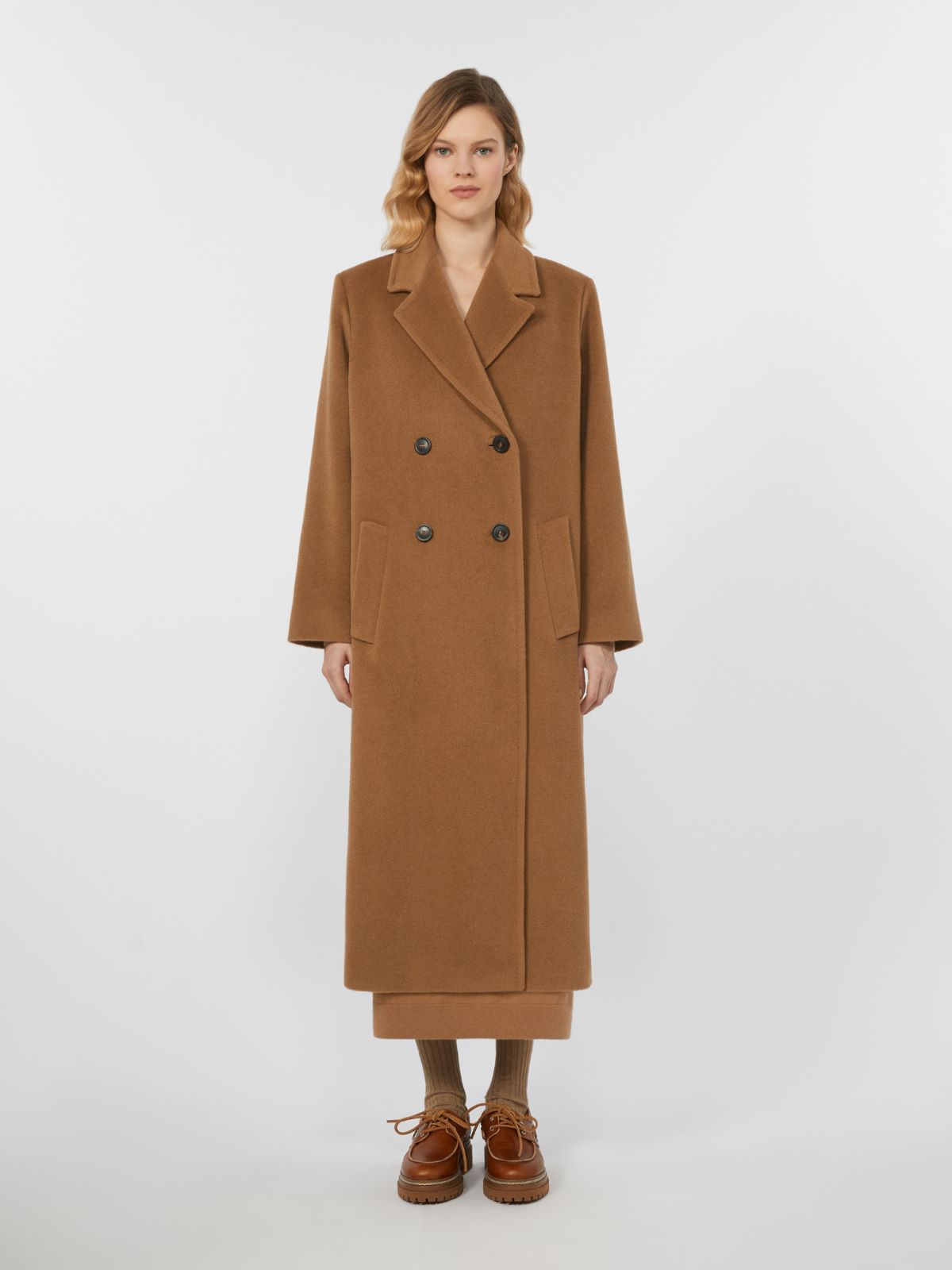 Double-breasted coat in wool and alpaca - CAMEL - Weekend - 2
